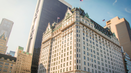 New York, USA, novemer 1, 2016: facade of the famous Hotel Plaza in New York