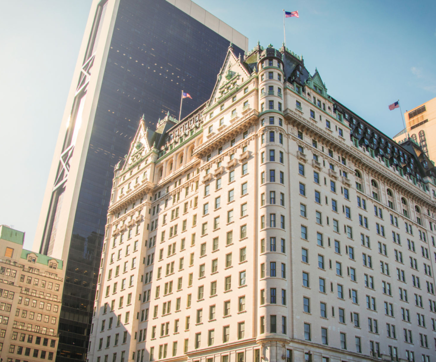 New York, USA, novemer 1, 2016: facade of the famous Hotel Plaza in New York