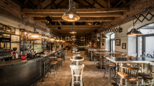 Modern interior of caffe restaurant