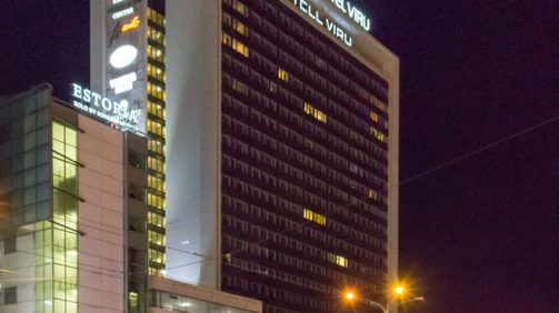 Tallinn, Estonia - December 26, 2016: The Original Sokos Hotel Viru, famous hotel in modern centre of Tallinn, Estonia.